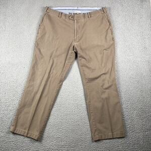 Peter Millar Raleigh Washed Twill Flat Front Pant Men's 38x27 Brown MC00B84
